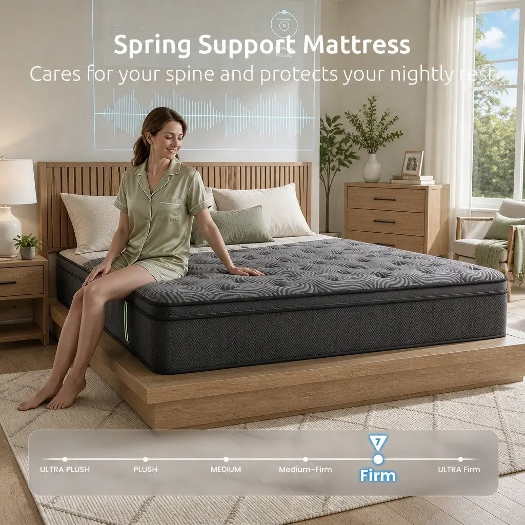 Queen Mattress 34cm Hybrid Pocket Spring Gel Foam