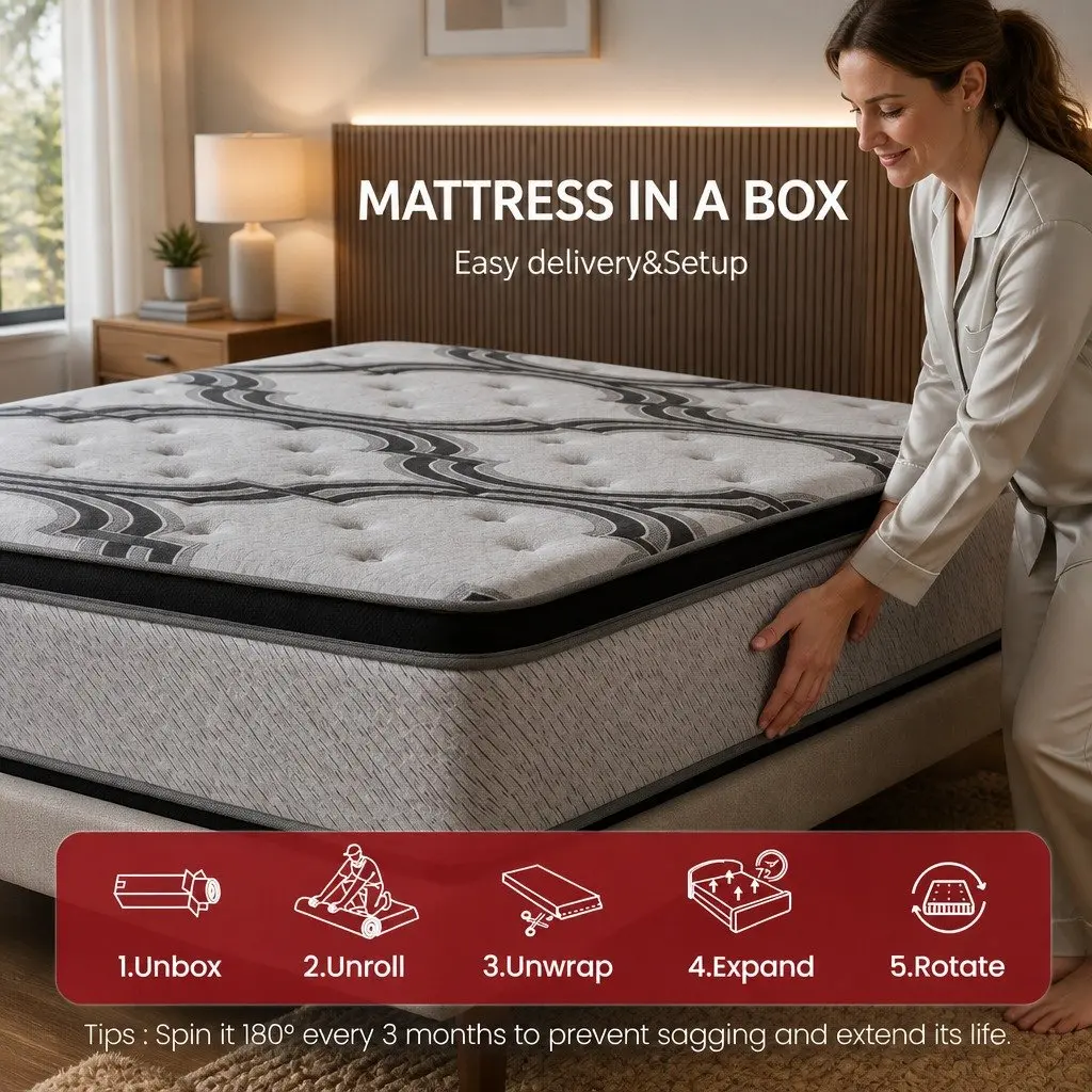 King Single Mattress 34cm 5-Zone Pocket Spring Comfort
