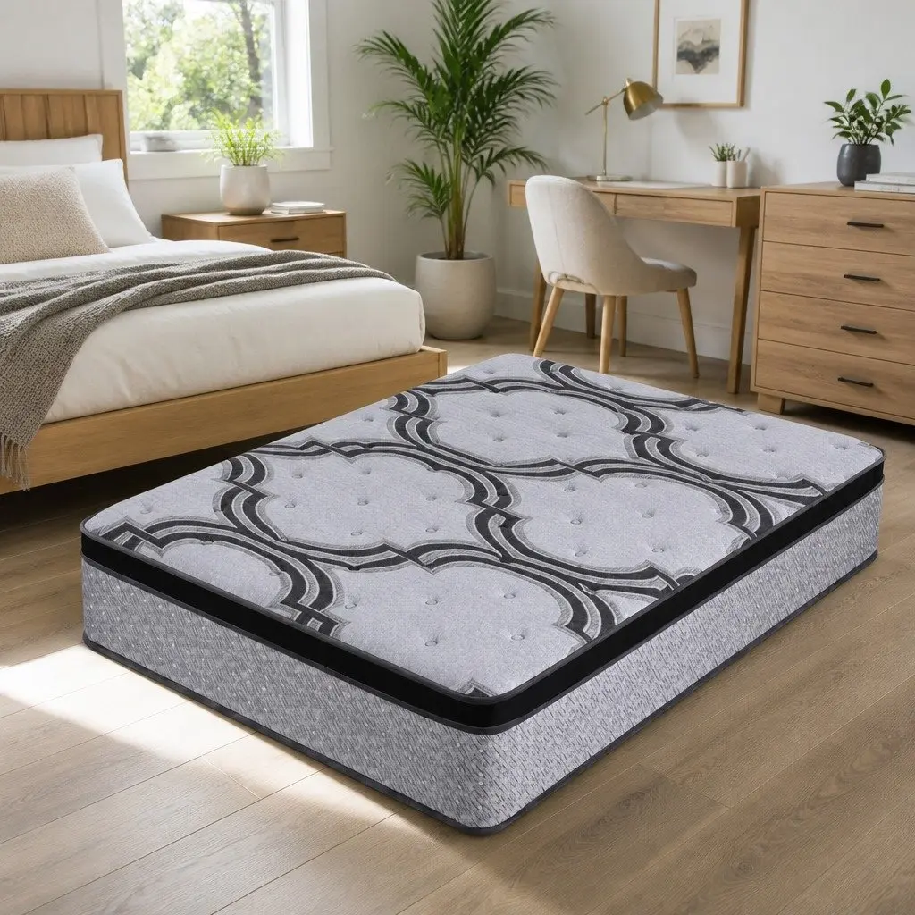 Double Mattress 34cm Hybrid 5-Zone Pocket Spring Latex Memory Foam Firm Support