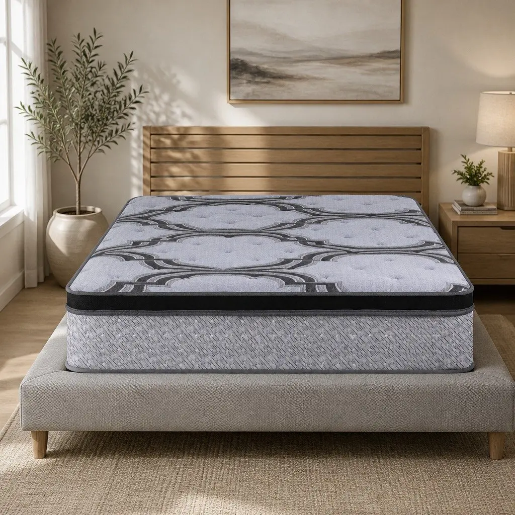 Double Mattress 34cm Hybrid 5-Zone Pocket Spring Latex Memory Foam Firm Support