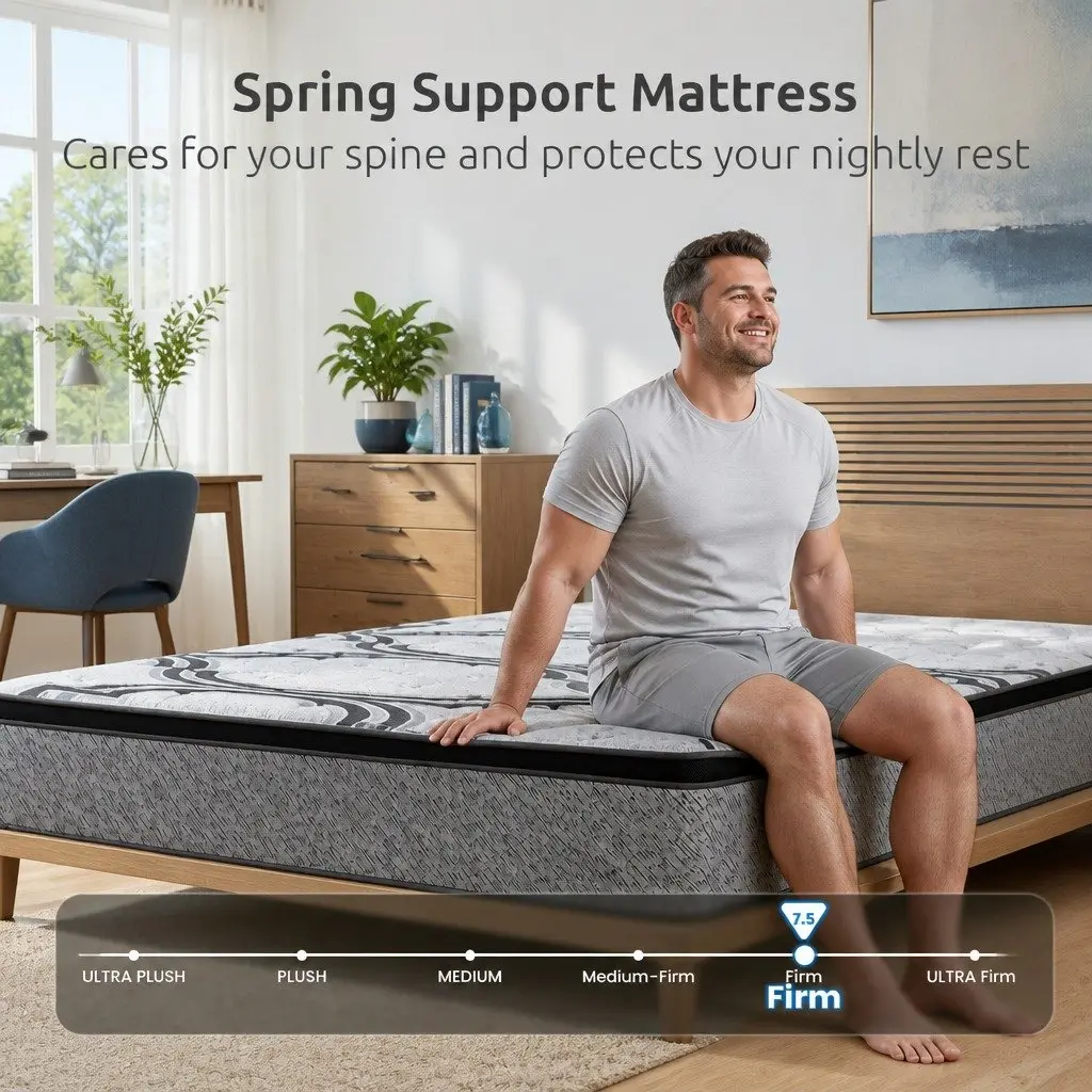 Double Mattress 34cm Hybrid 5-Zone Pocket Spring Latex Memory Foam Firm Support