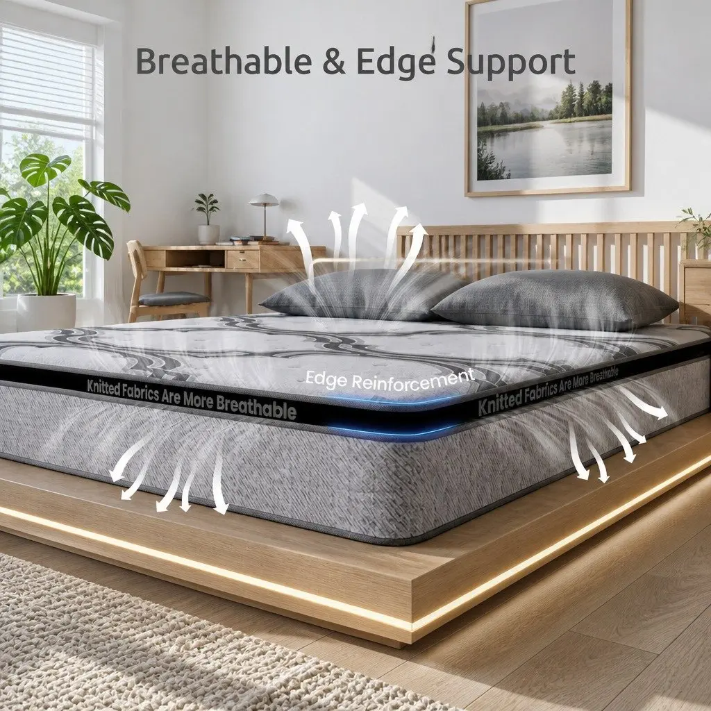 Double Mattress 34cm Hybrid 5-Zone Pocket Spring Latex Memory Foam Firm Support