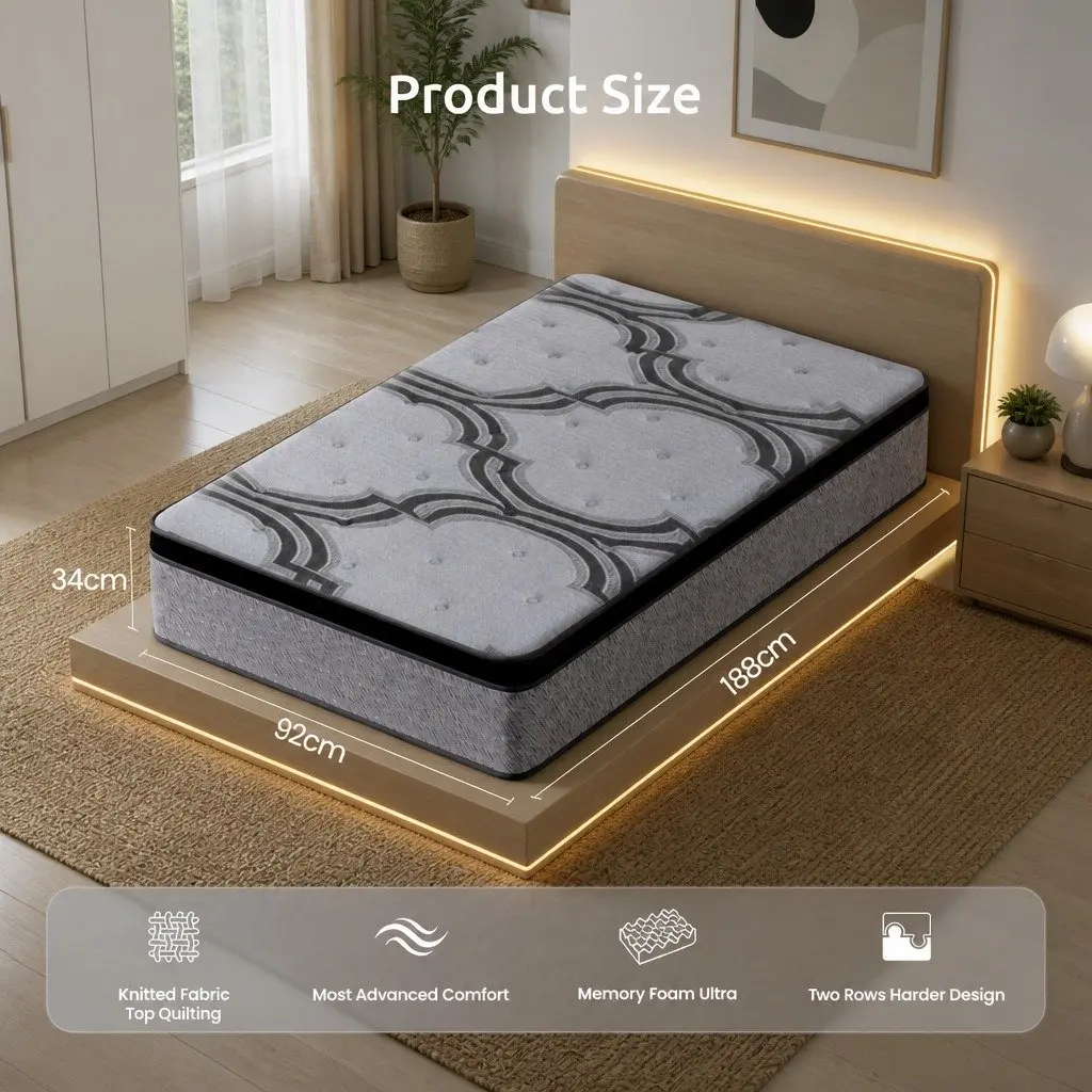 Extra Firm Support Single Mattress with 5-Zone Pocket Springs