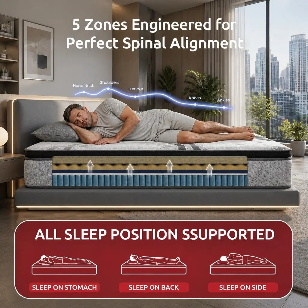 Extra Firm Support Single Mattress with 5-Zone Pocket Springs