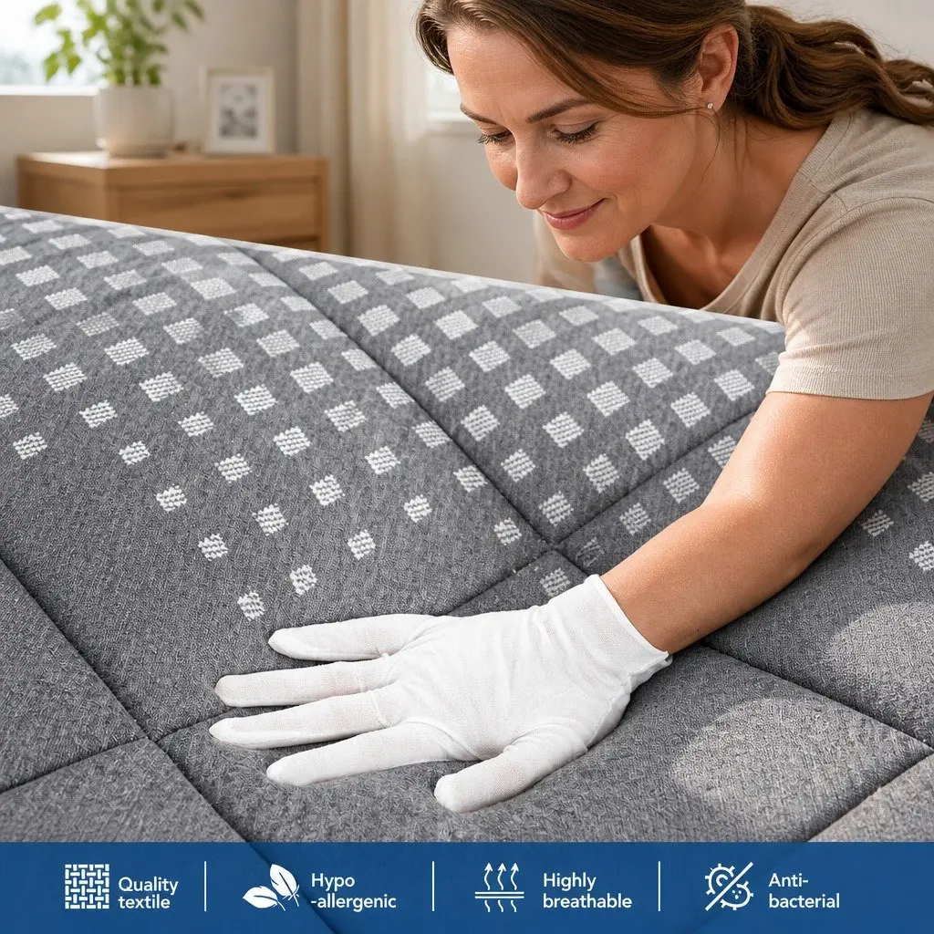 Single Mattress Grey 18cm Quilted Medium Firm Pillow Top Coil Support