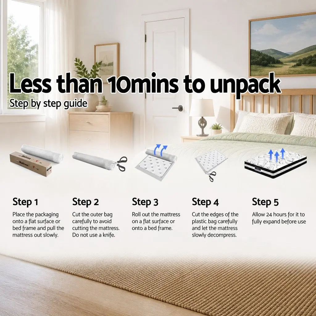Single Mattress Grey 18cm Quilted Medium Firm Pillow Top Coil Support