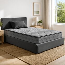 King Single Mattress with Pillow Top Medium Firm Grey
