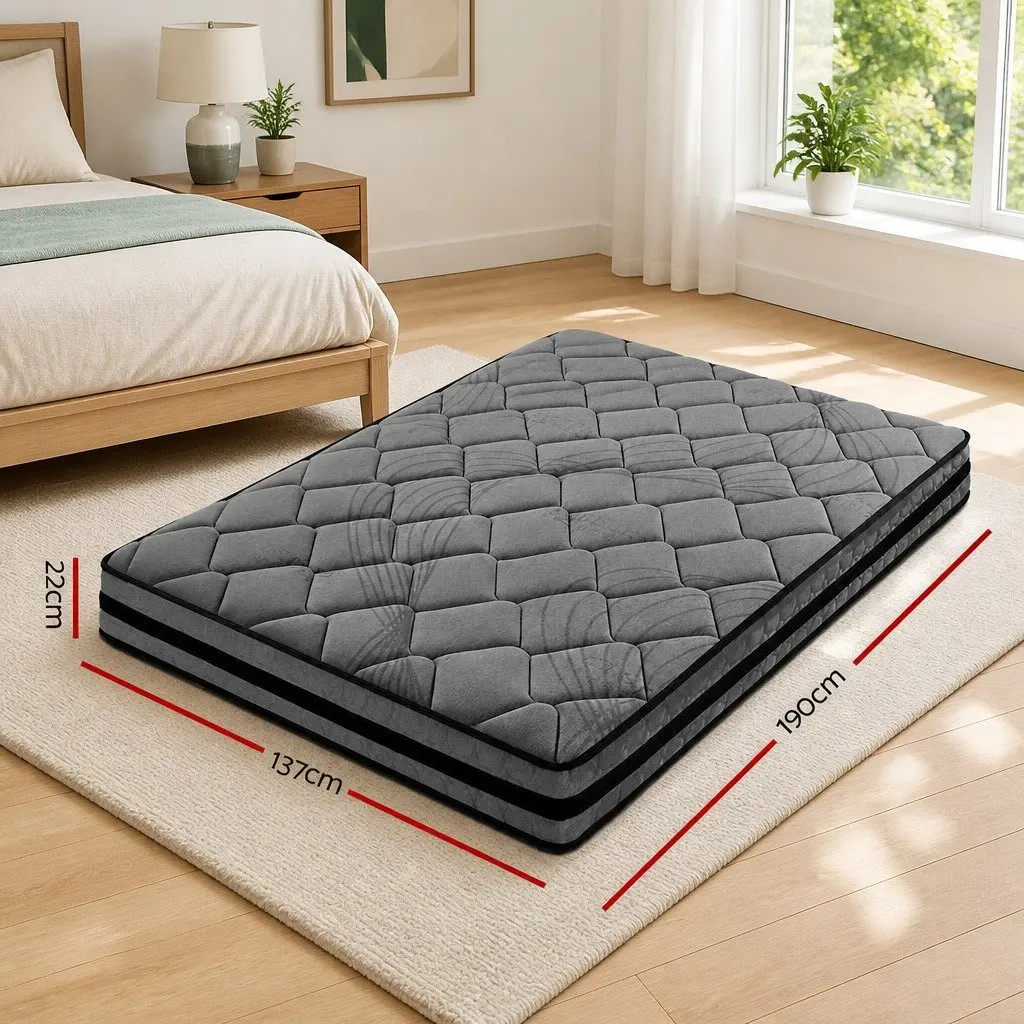 Double Mattress 22cm Pocket Spring Medium Firm Bedroom Sleep Support
