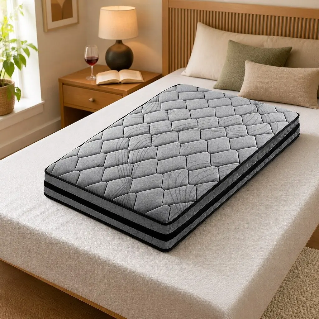 Single Mattress 22cm Pocket Spring Medium Firm Support Comfortable Sleep Bed