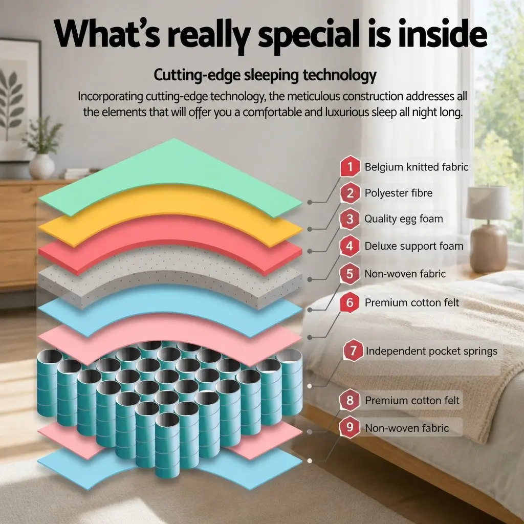 Single Pocket Spring Mattress 30cm Medium Firm Comfort