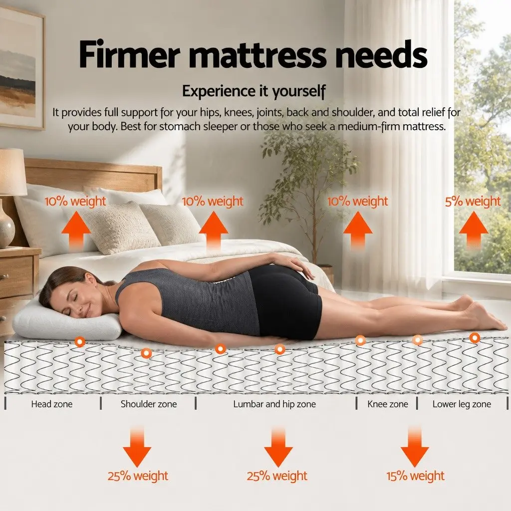 Single Pocket Spring Mattress 30cm Medium Firm Comfort