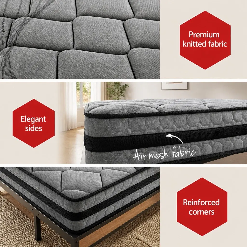 Double Bed Frame with Spring Mattress Set
