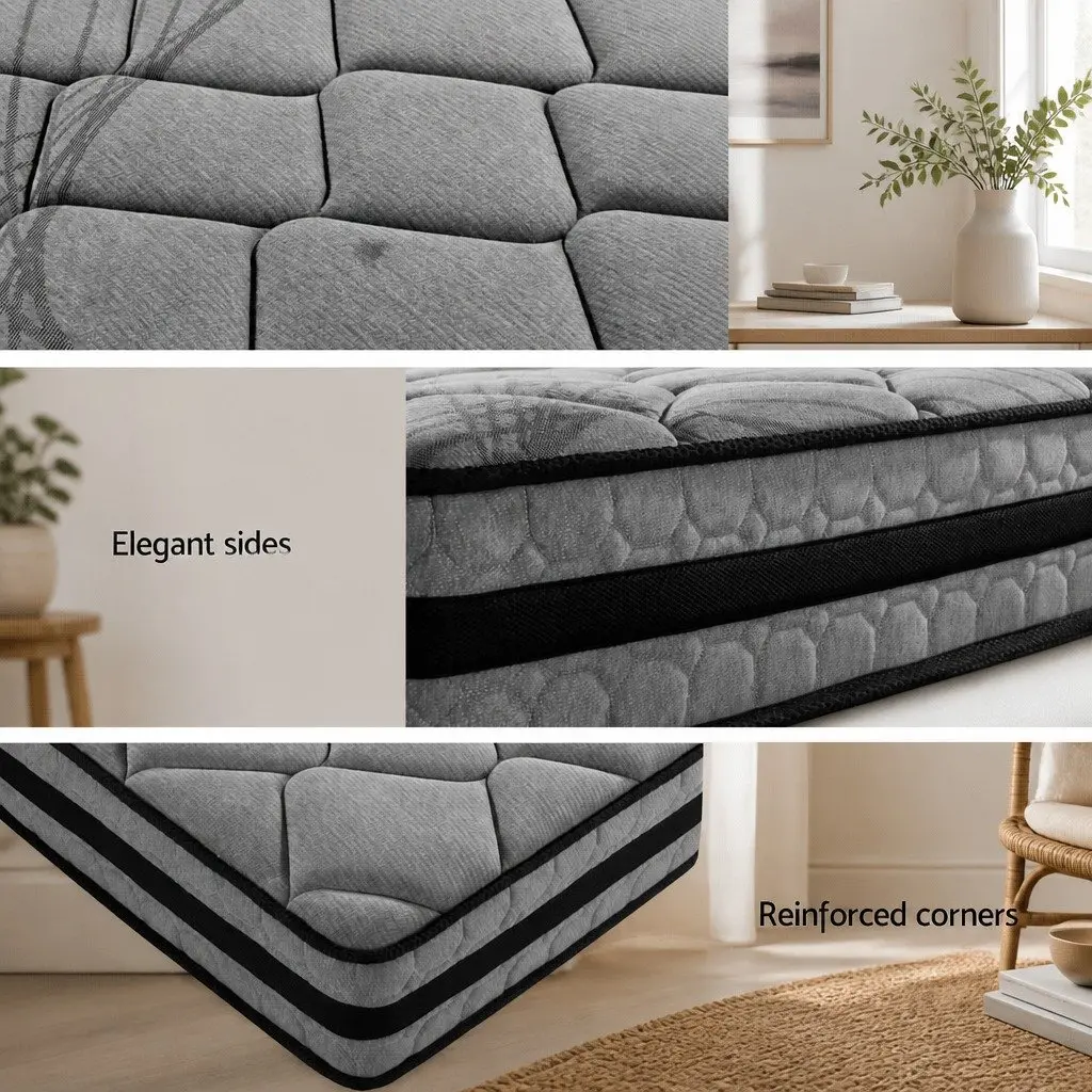 Single Metal Bed Frame with Pocket Spring Mattress