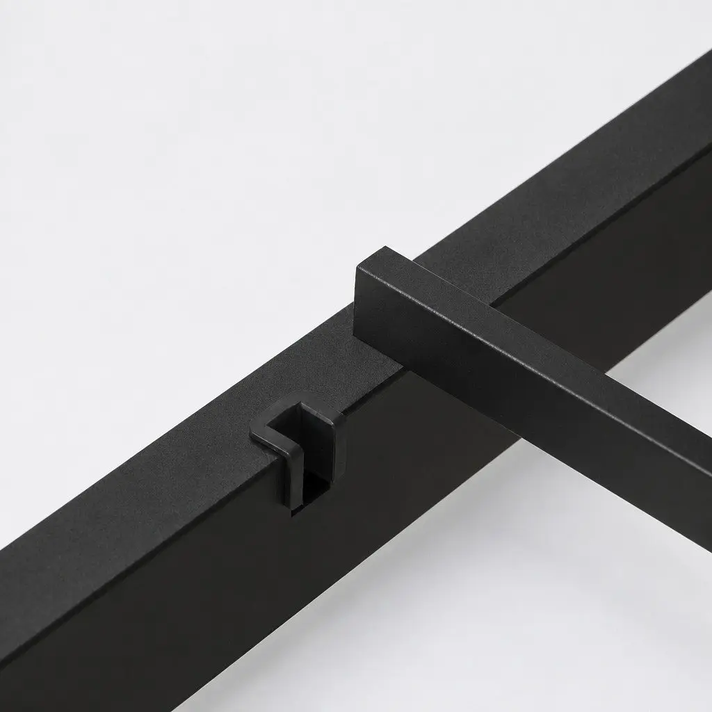 Metal Trundle Daybed Frame Industrial Style Single Size Black Steel and MDF