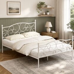 Durable Double Metal Bed Frame for Daily Use