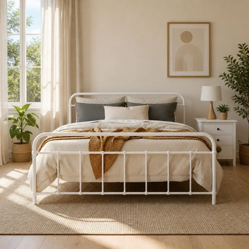 Queen Metal Bed Frame with Underbed Storage