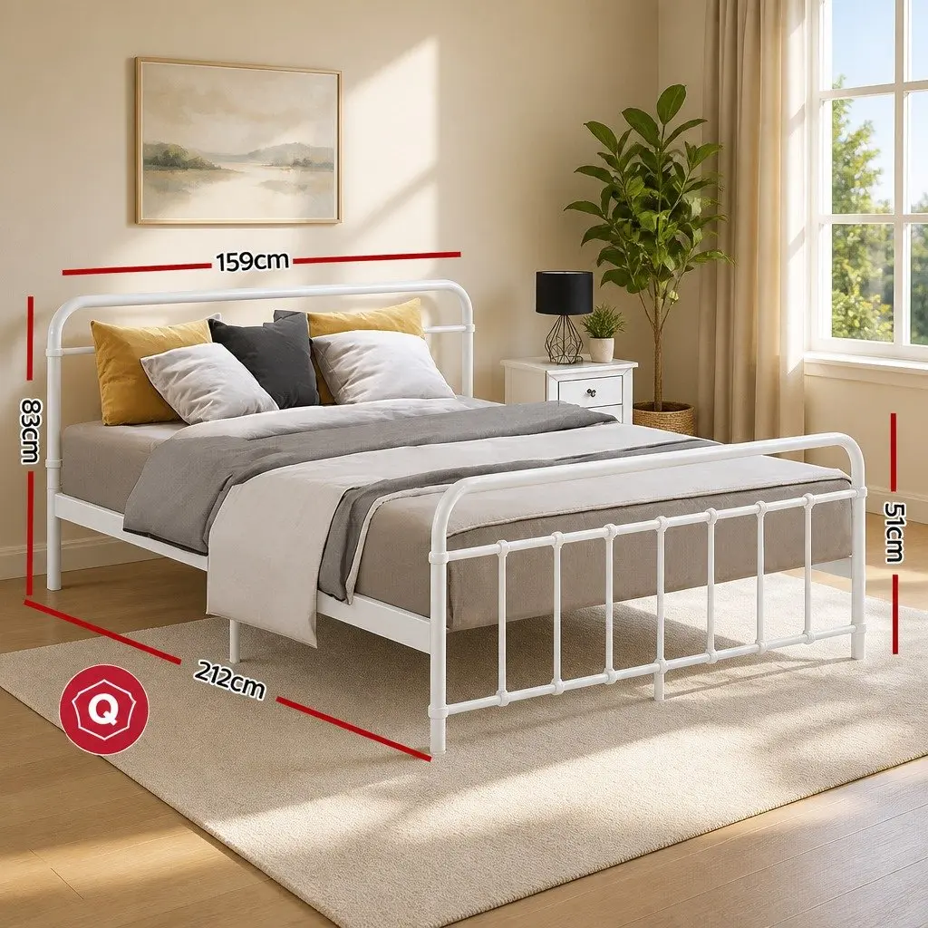 Queen Metal Bed Frame with Underbed Storage