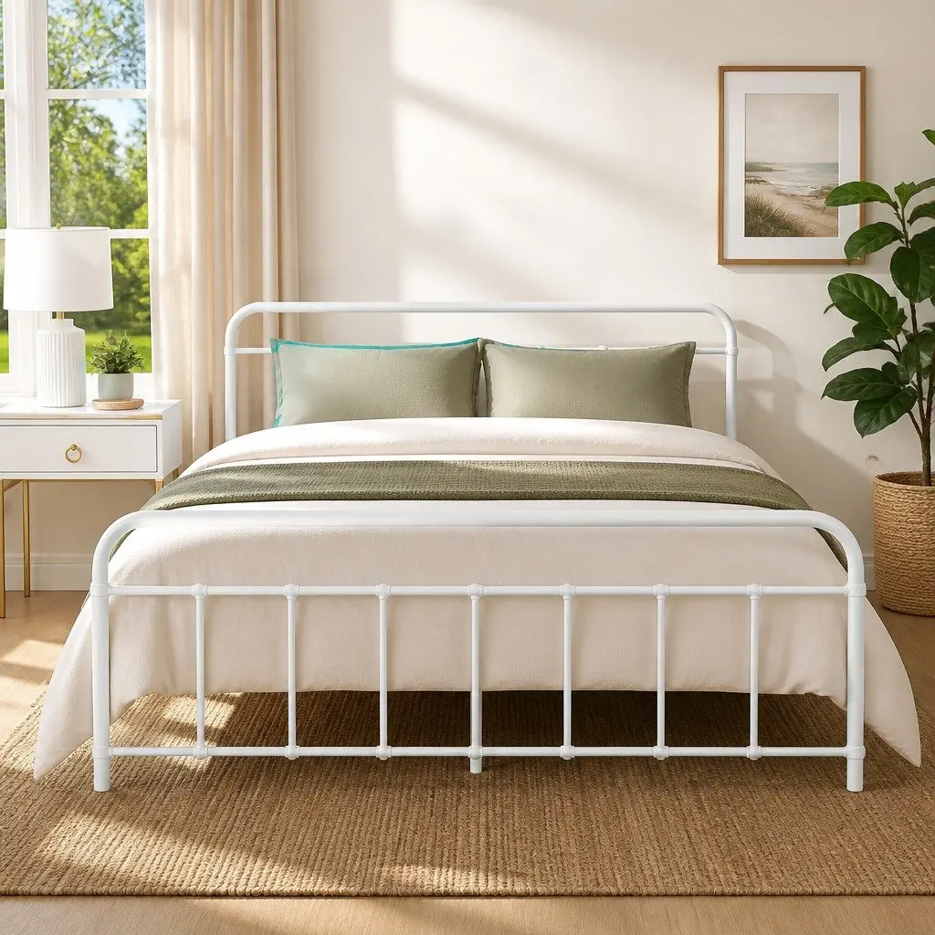 Queen Metal Bed Frame with Underbed Storage