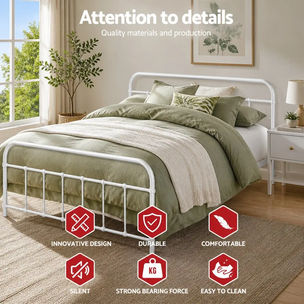 Queen Metal Bed Frame with Underbed Storage