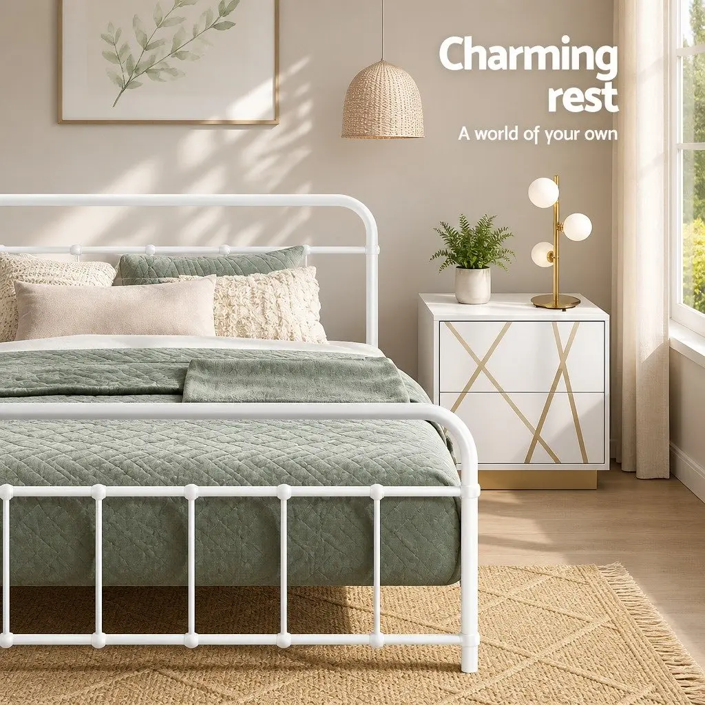 Queen Metal Bed Frame with Underbed Storage