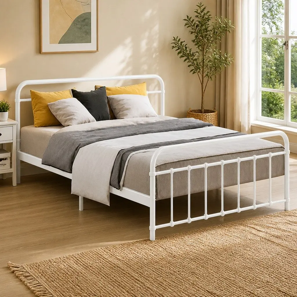 Queen Metal Bed Frame with Underbed Storage