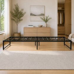 Industrial-Style Queen Metal Bed Frame in Black