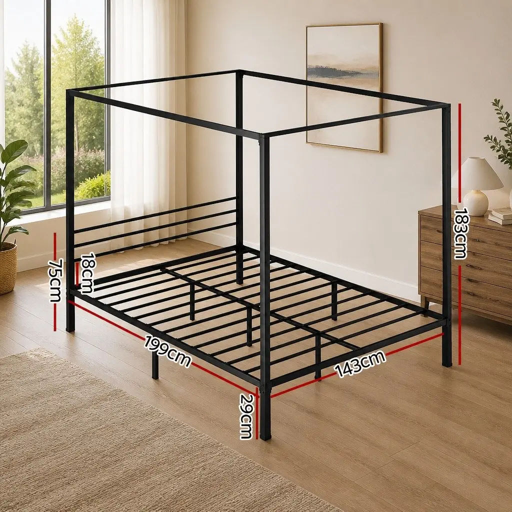 Canopy Metal Bed Frame for Double Size Mattress