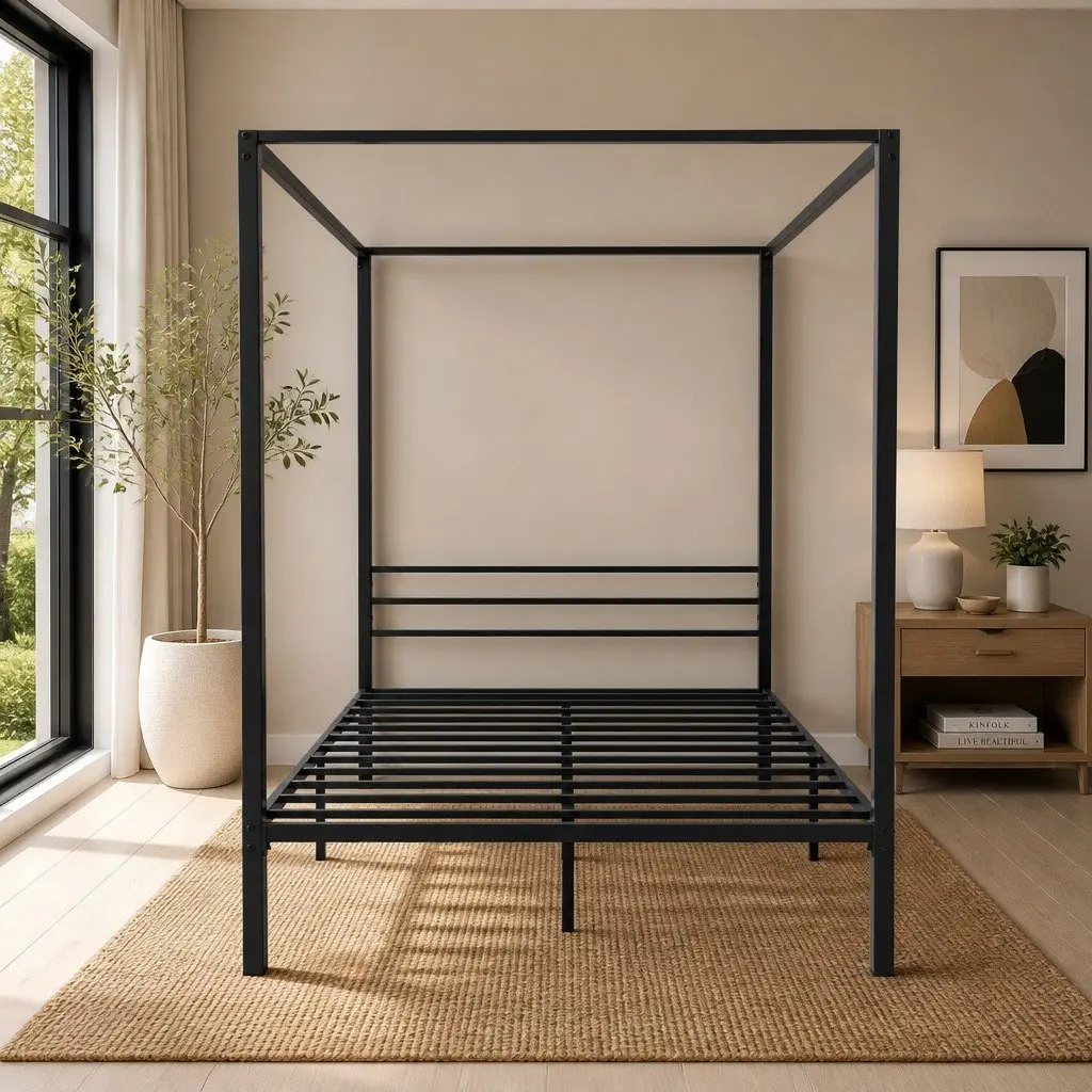Canopy Metal Bed Frame for Double Size Mattress