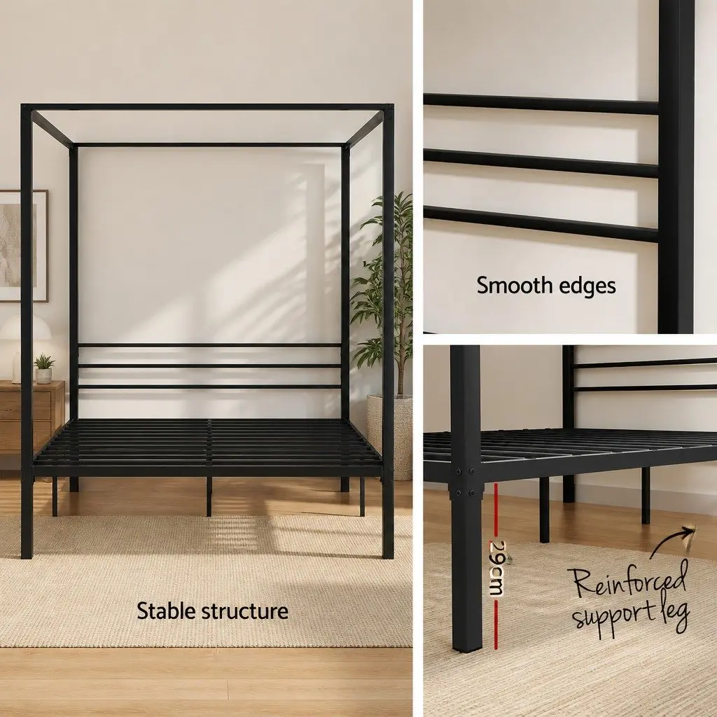 Canopy Metal Bed Frame for Double Size Mattress