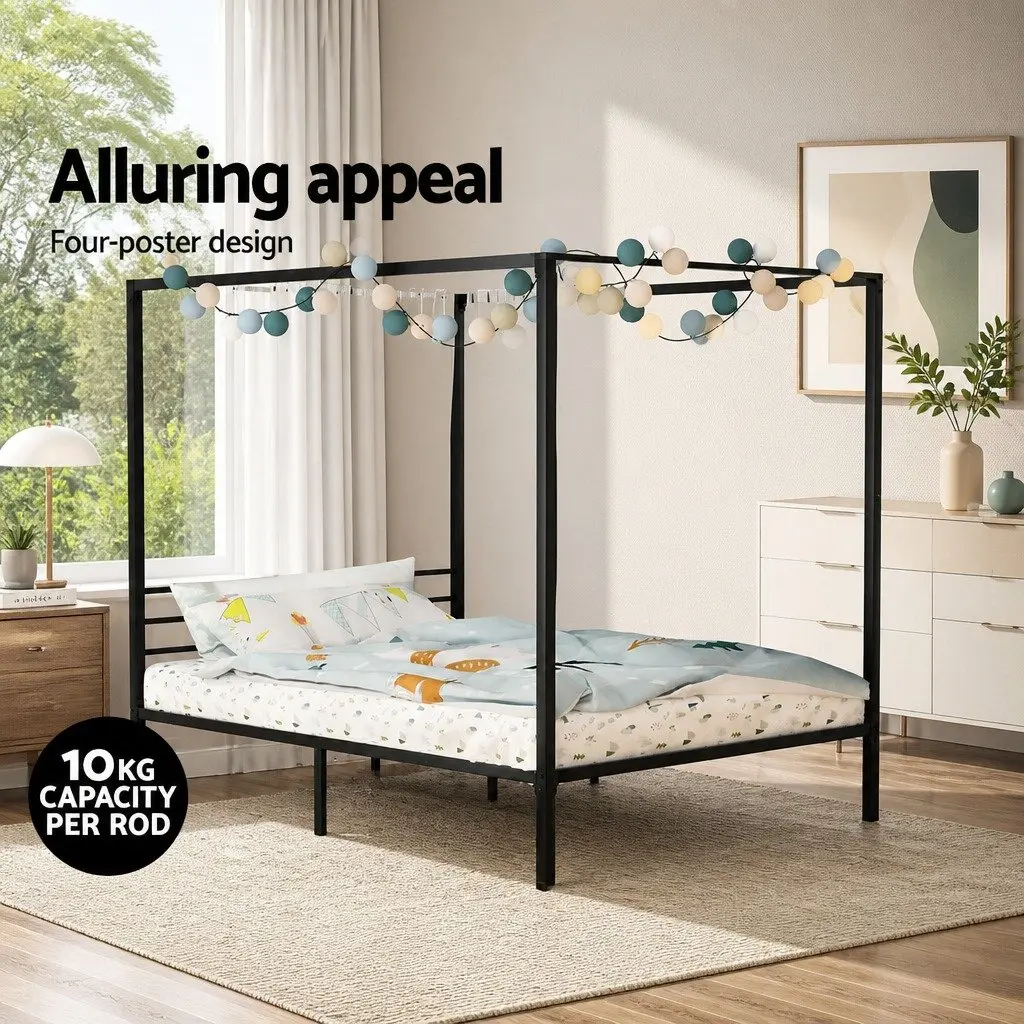 Canopy Metal Bed Frame for Double Size Mattress
