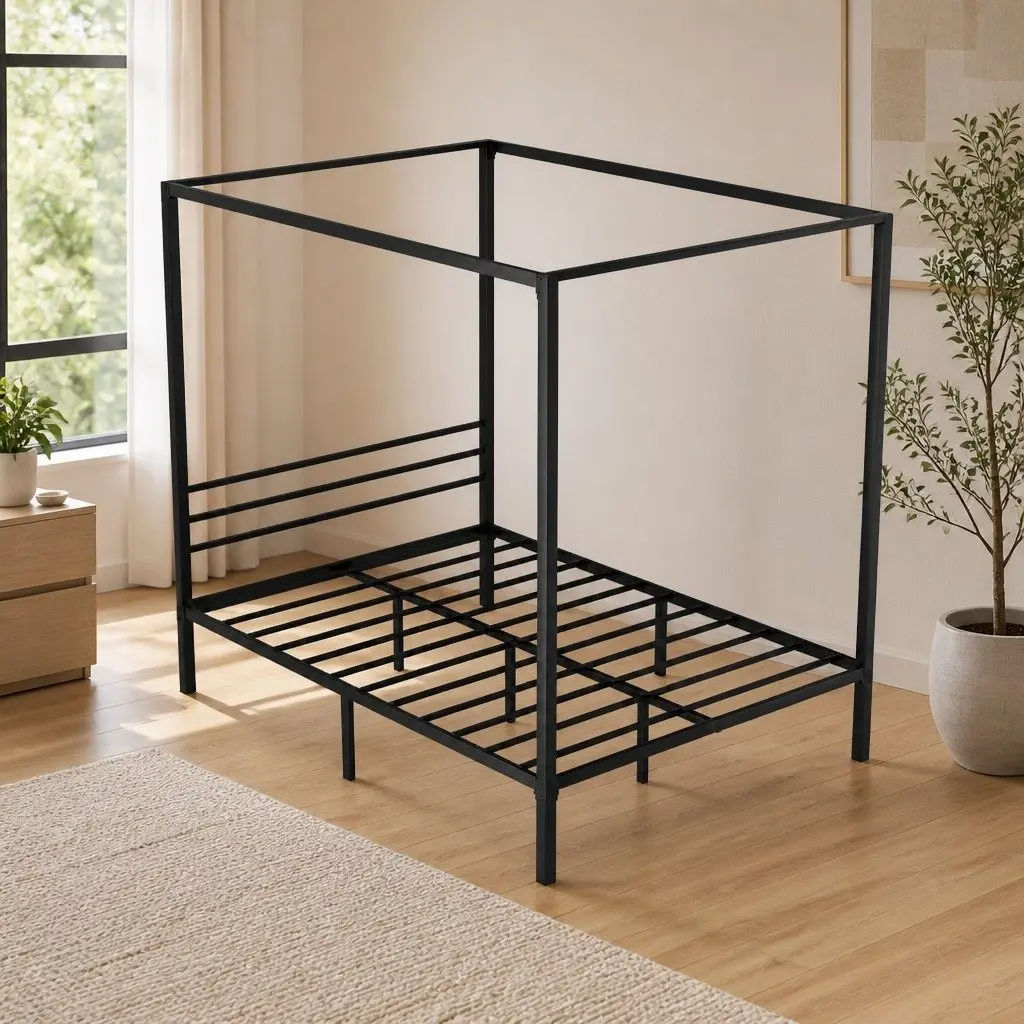 Canopy Metal Bed Frame for Double Size Mattress