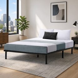 Double Size Black Metal Bed Frame with Storage Space