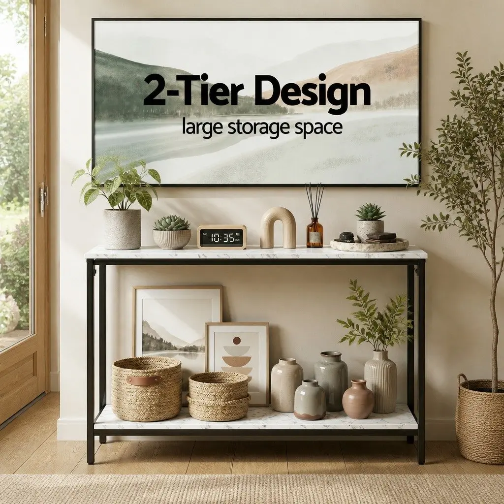 2-Tier Console Table for Entryway and Living Room