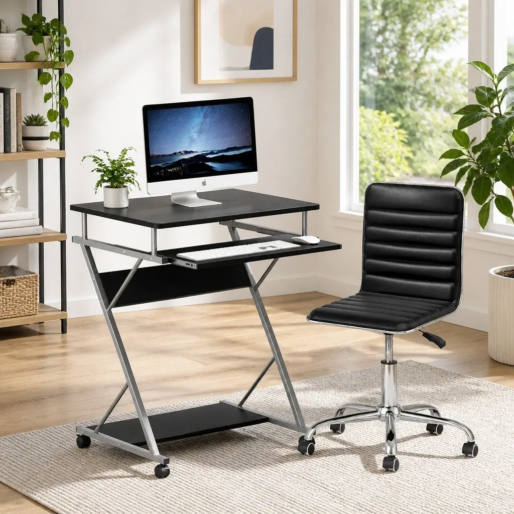 Black Computer Desk and Office Chair Set