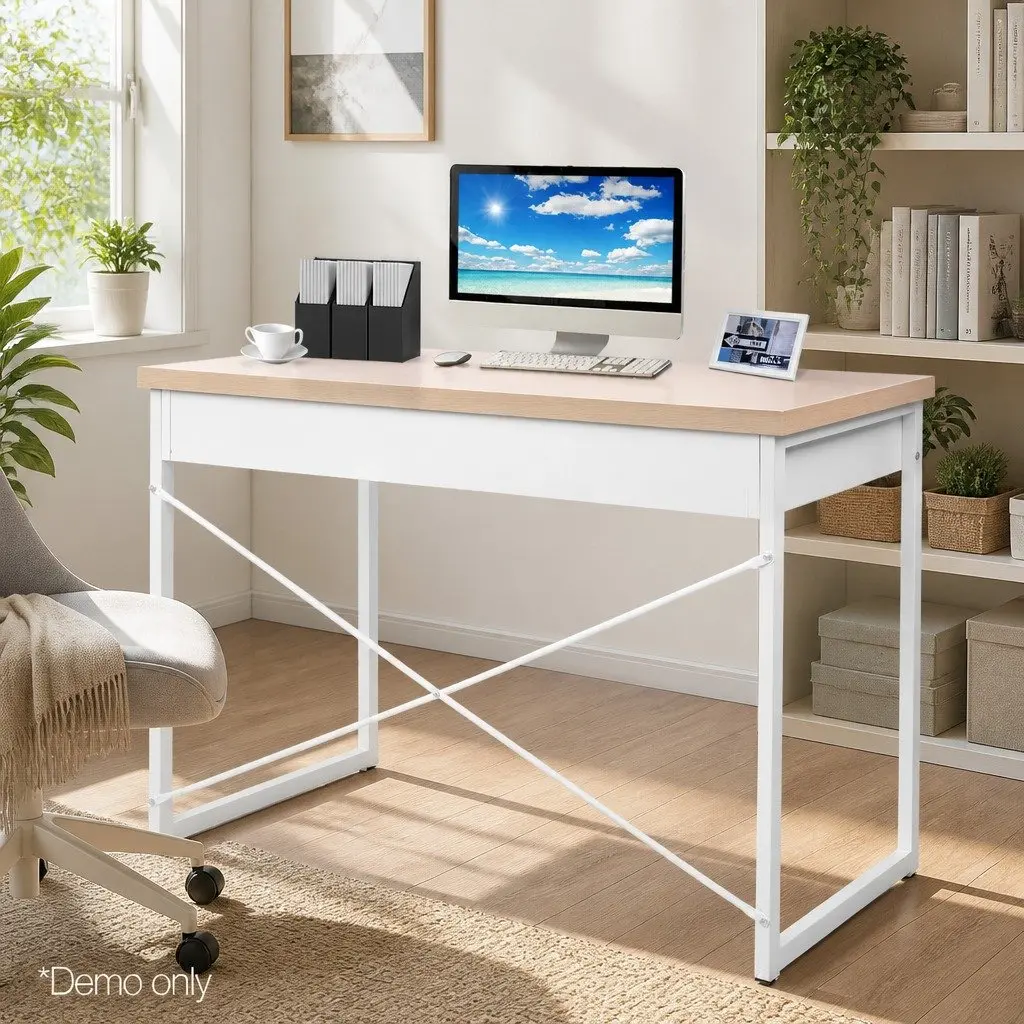 Oak Computer Desk with Two Storage Drawers