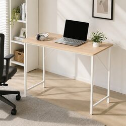Modern Oak and White Computer Desk for Home Office