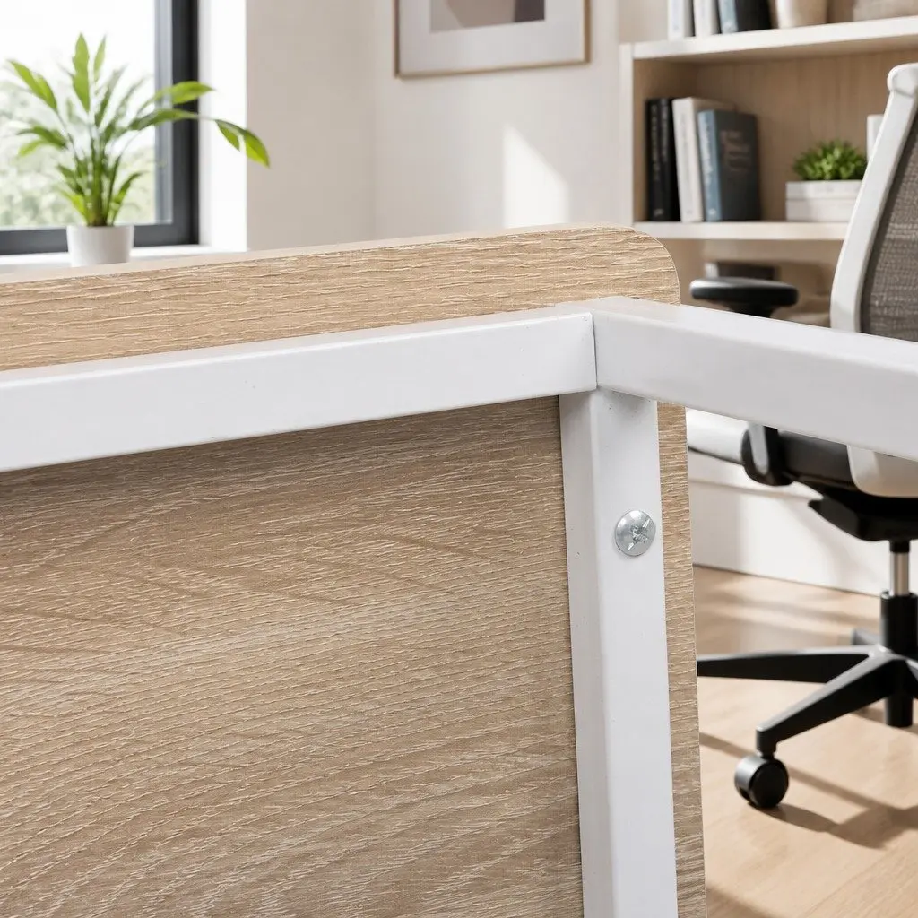 Computer Desk 100CM Home Office Workstation Oak White Modern Design