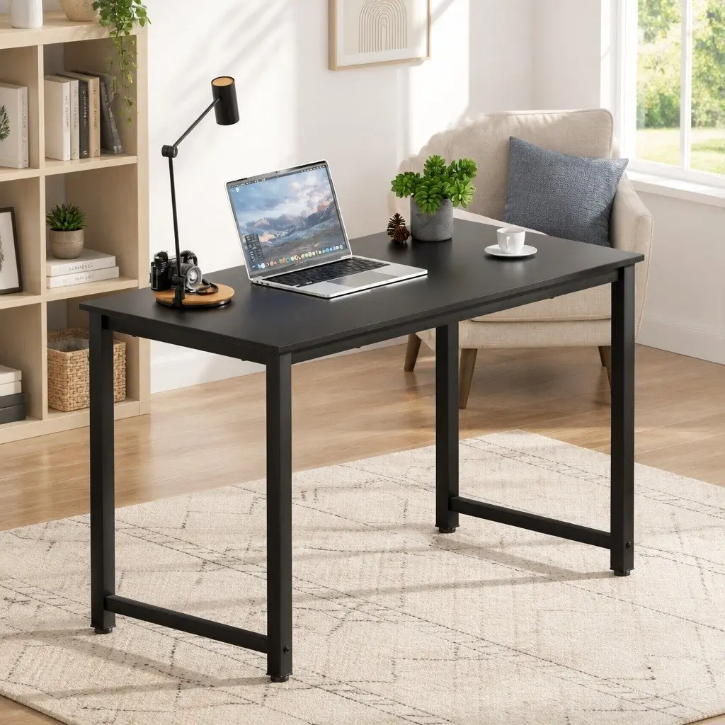 Black PU Leather Executive Desk and Chair Set