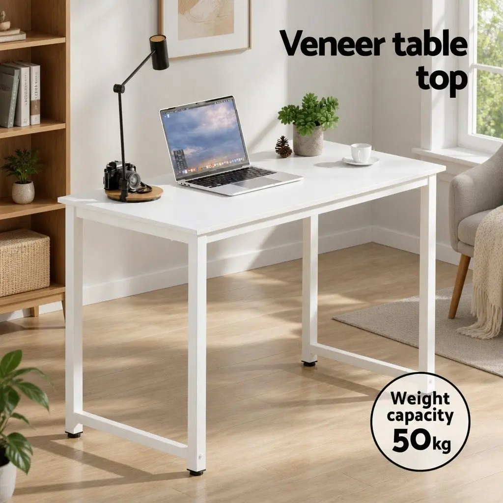 White Executive Computer Desk and Office Chair Set