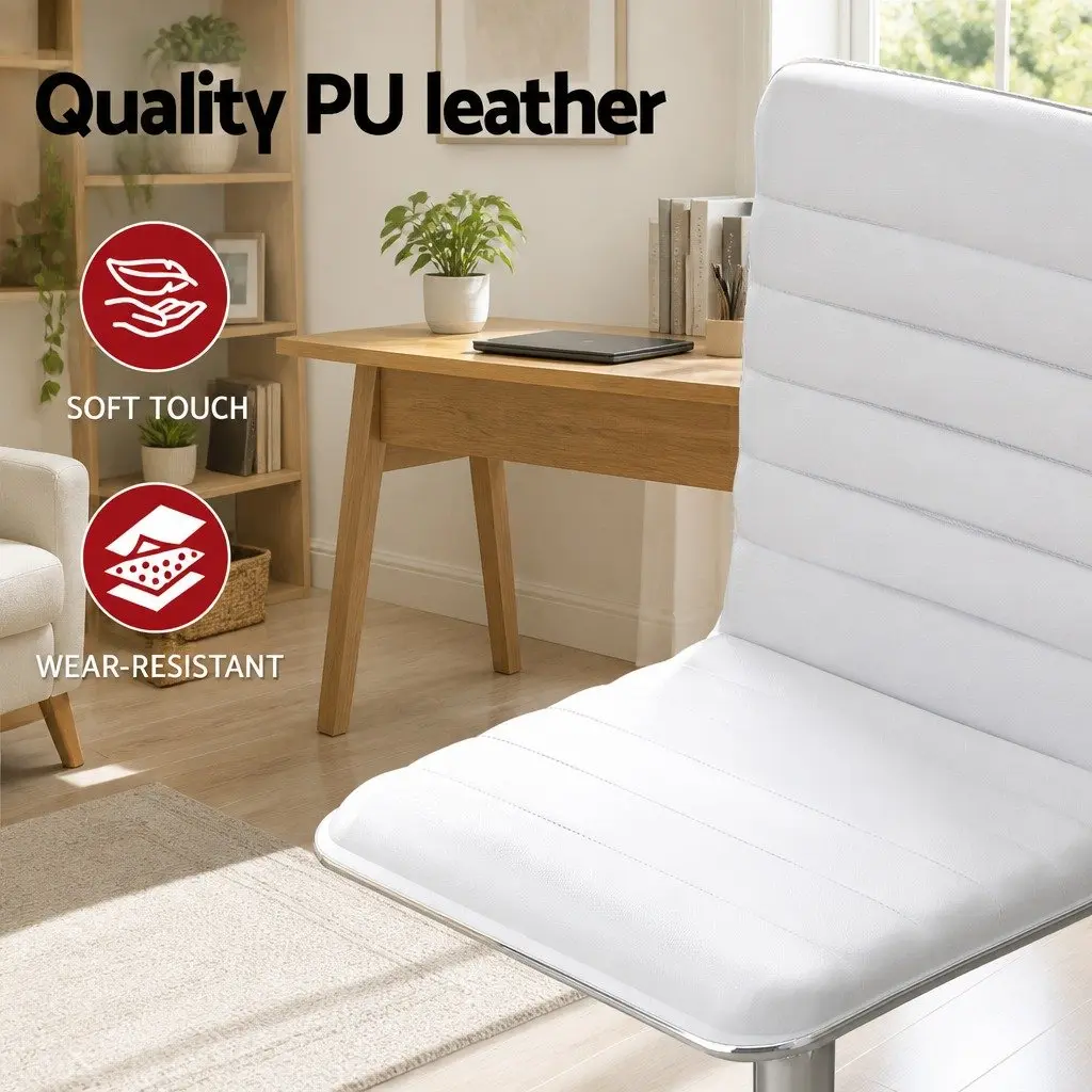 White Executive Computer Desk and Office Chair Set