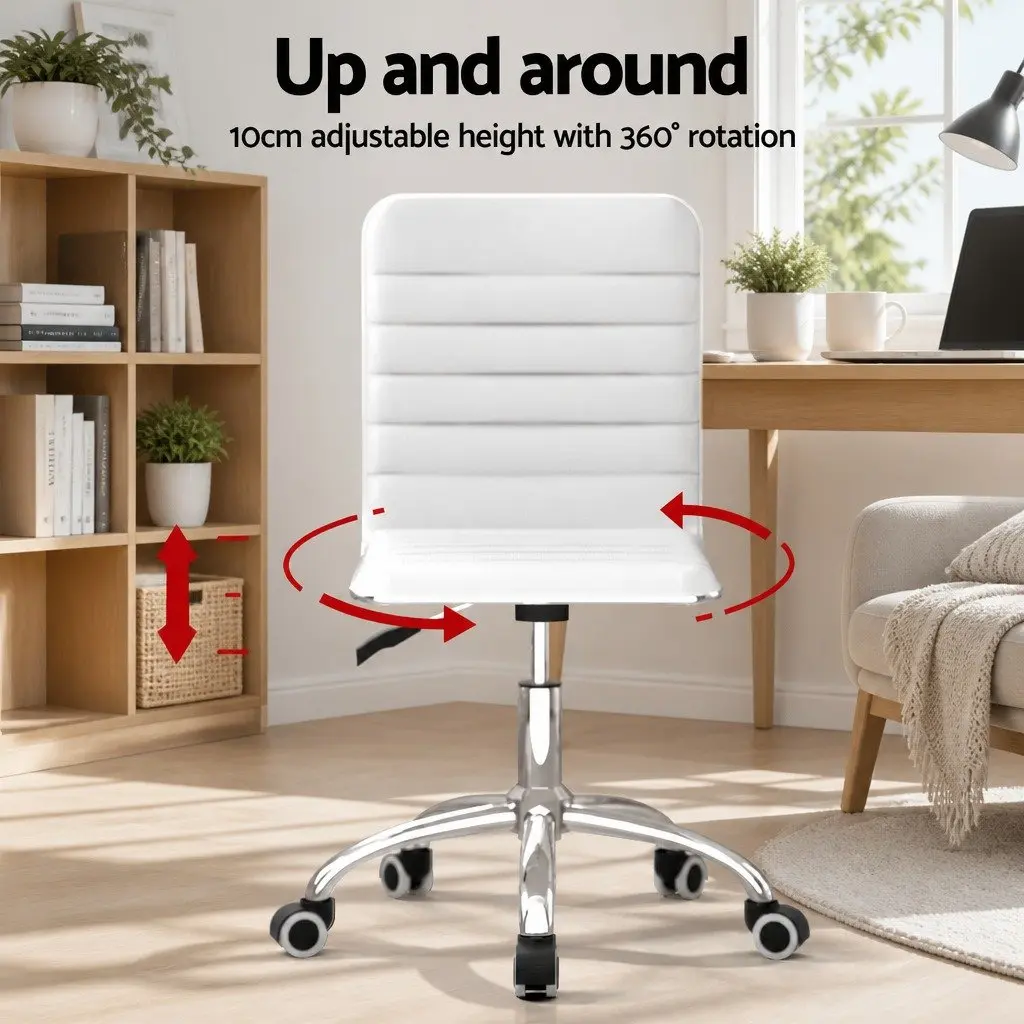 White Executive Computer Desk and Office Chair Set