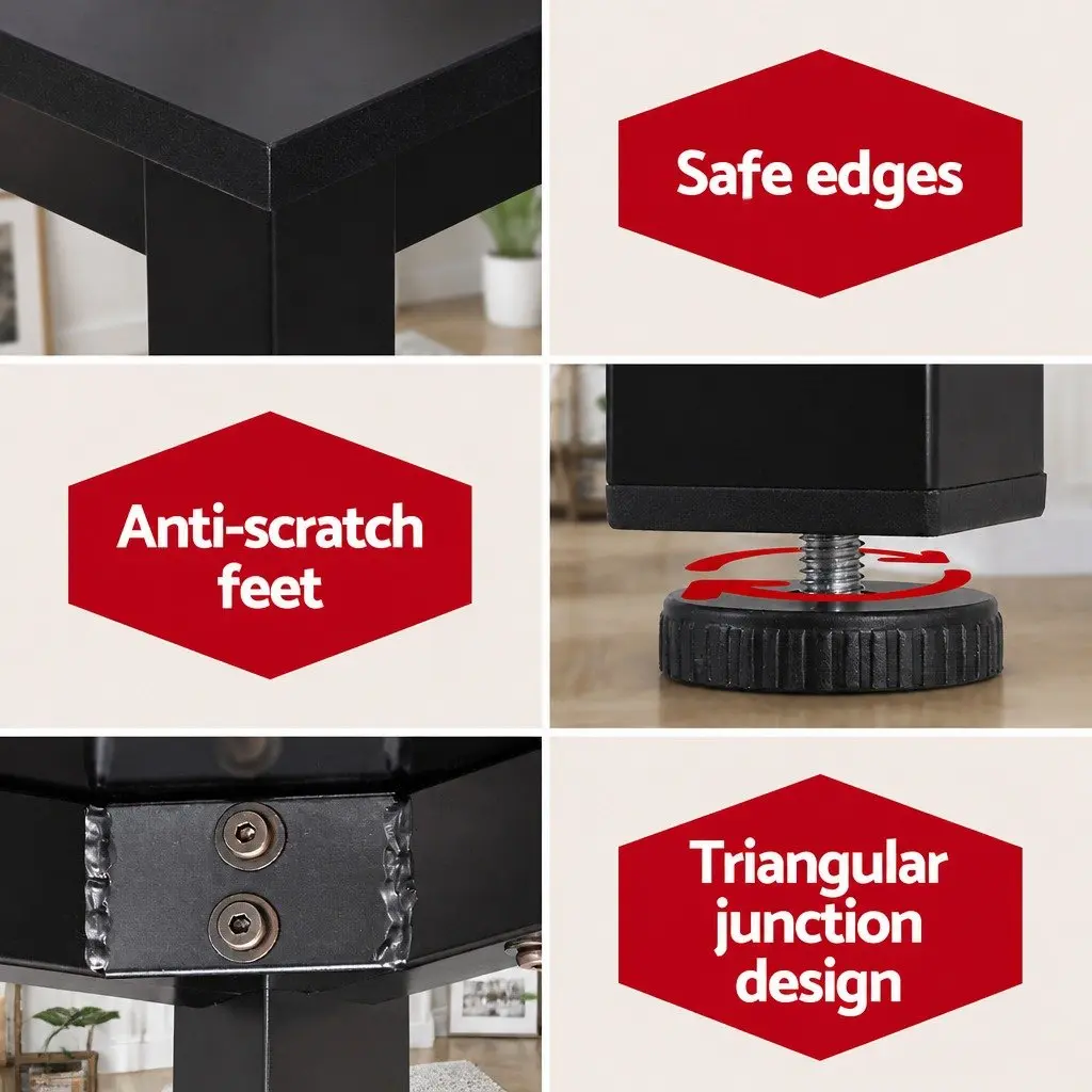 Computer Desk Black 120CM Wide Desktop Metal Frame