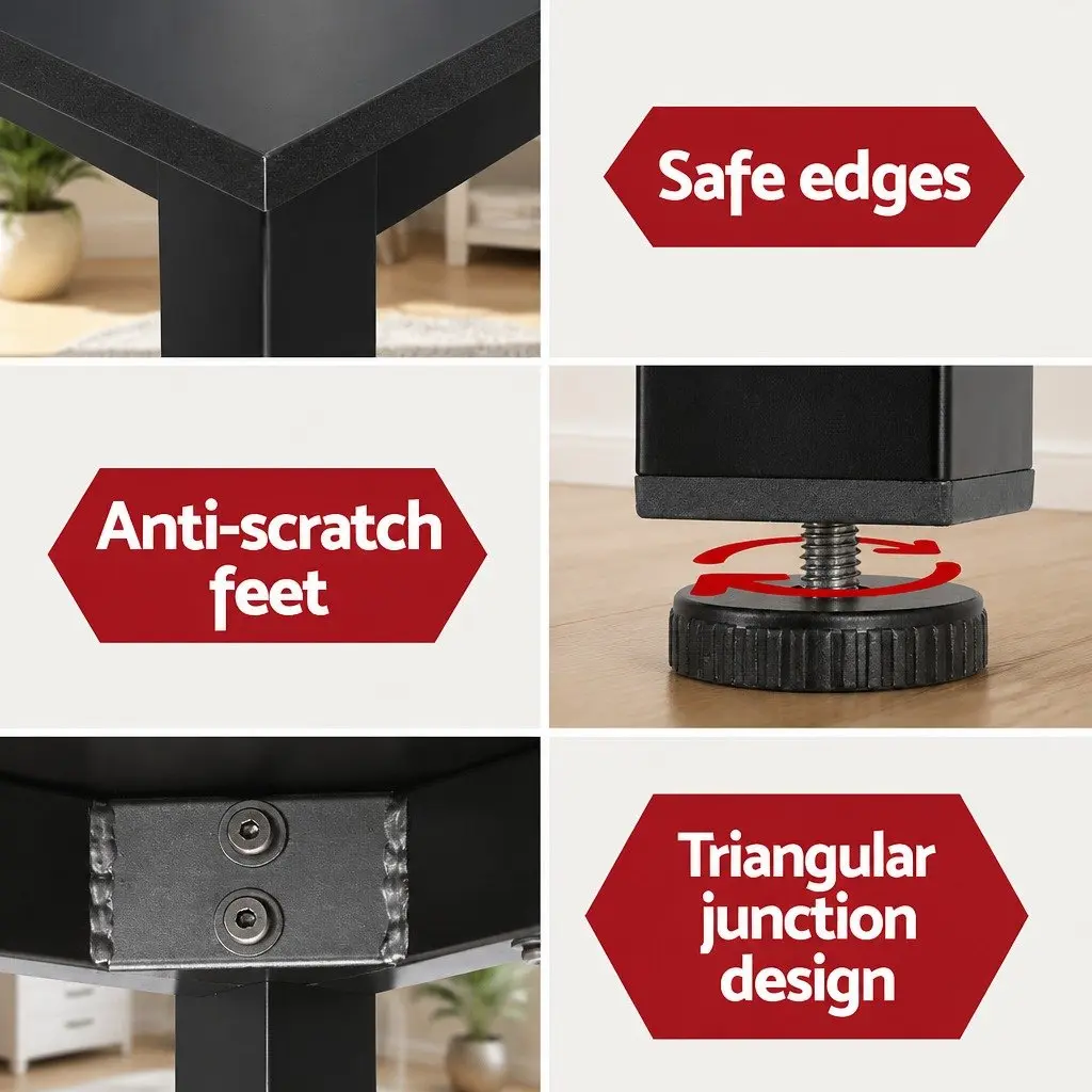 Computer Desk Black 120CM Wide Desktop Metal Frame