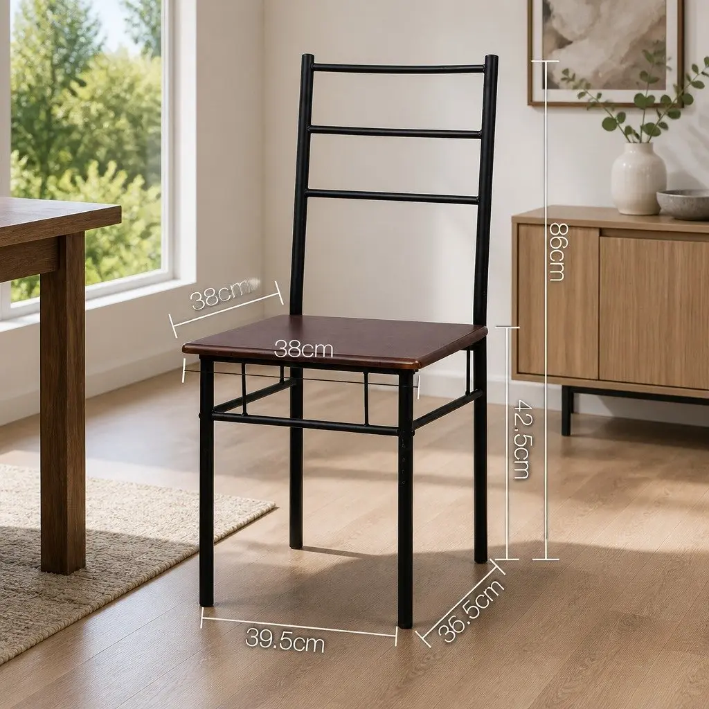 Walnut Dining Table and Chairs Set for 3
