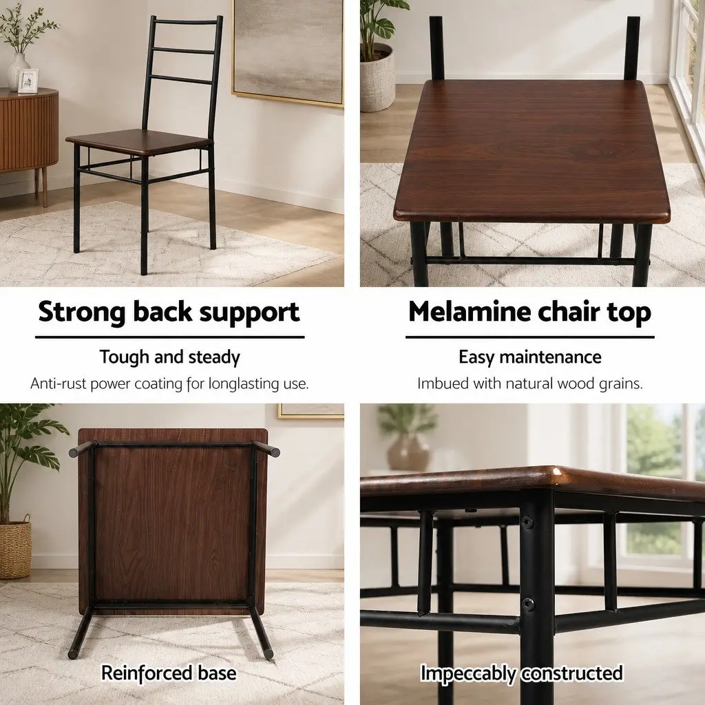 Walnut Dining Table and Chairs Set for 3