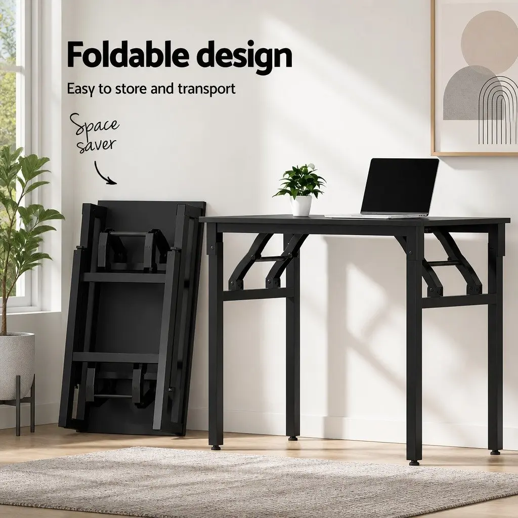 Foldable Computer Desk and Mesh Office Chair Set