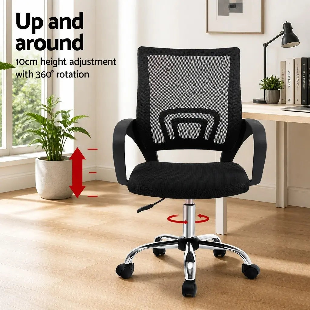 Foldable Computer Desk and Mesh Office Chair Set