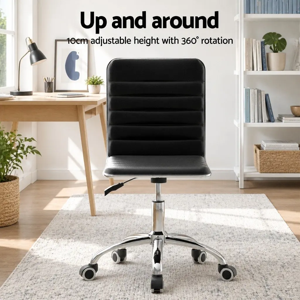 Foldable Computer Desk and Office Chair Set in Black