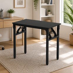 Foldable Computer Desk 80cm Black Corner Workstation