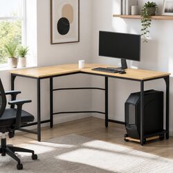 Cozy L-Shape Computer Desk for Home Office